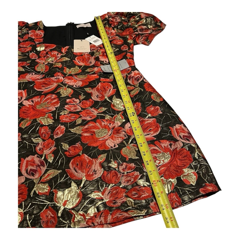 NWT Adelyn Rae Claris Mini Dress L Pink Black Floral Puff Sleeve Formal Party - Picture 5 of 16